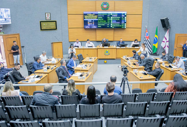 Plenário durante uma sessão